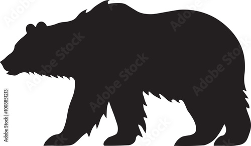  Vector Illustration California Bear Black and White Silhouette