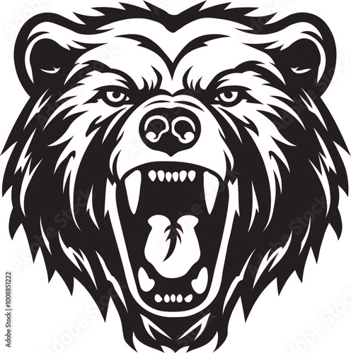 Vector Illustration Bear Head Logo