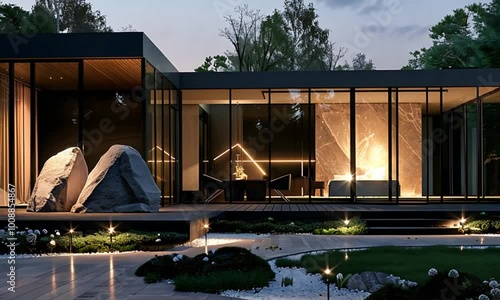 house at night