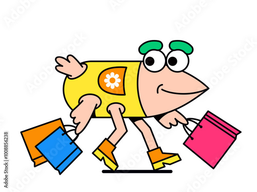 Carrying shopping bags with purchases