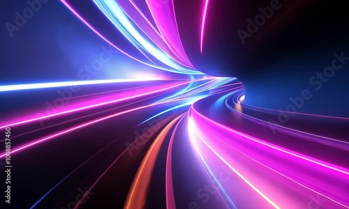 Abstract Neon Light Tunnel