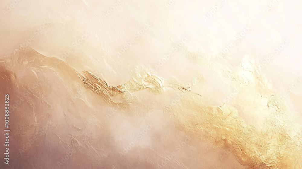 Fototapeta premium Abstract landscape with golden hues and soft textures in a dreamy atmosphere at sunrise