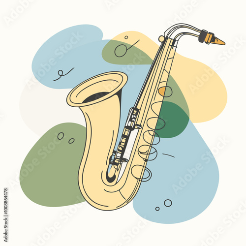 vector illustration of saxophone