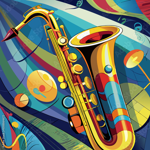vector illustration of saxophone