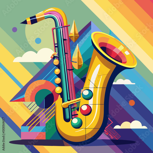 vector illustration of saxophone