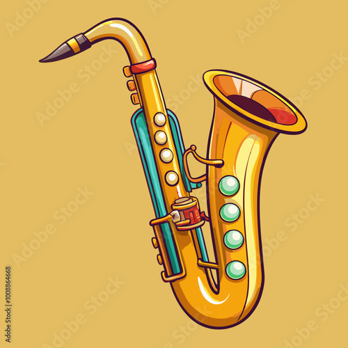 vector illustration of saxophone