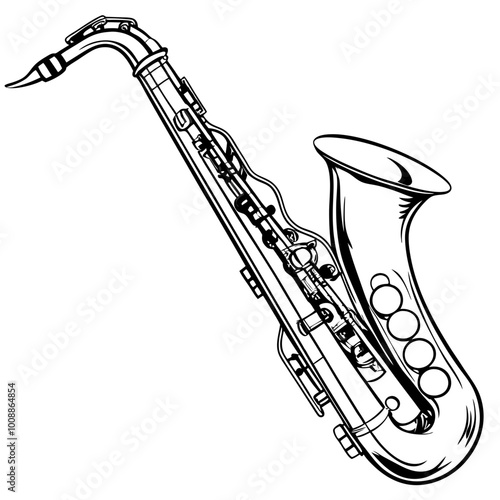 vector illustration of saxophone
