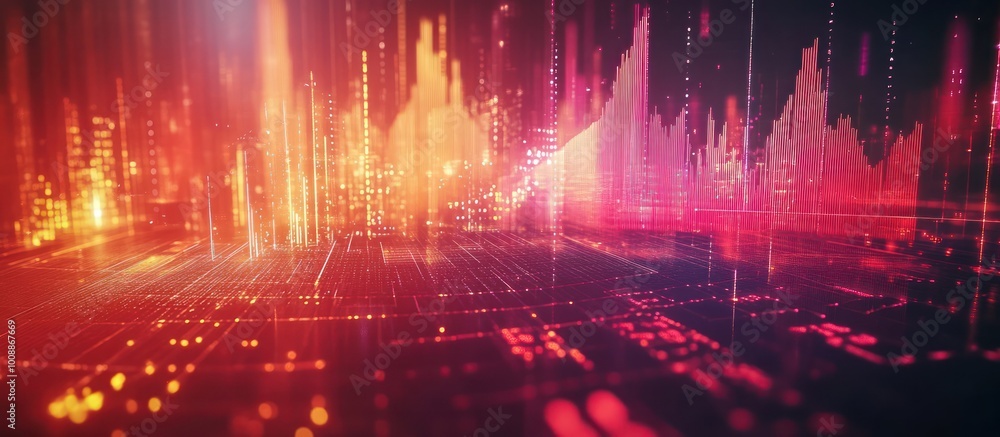 custom made wallpaper toronto digitalAbstract technology background with lines, dots, and glowing lig