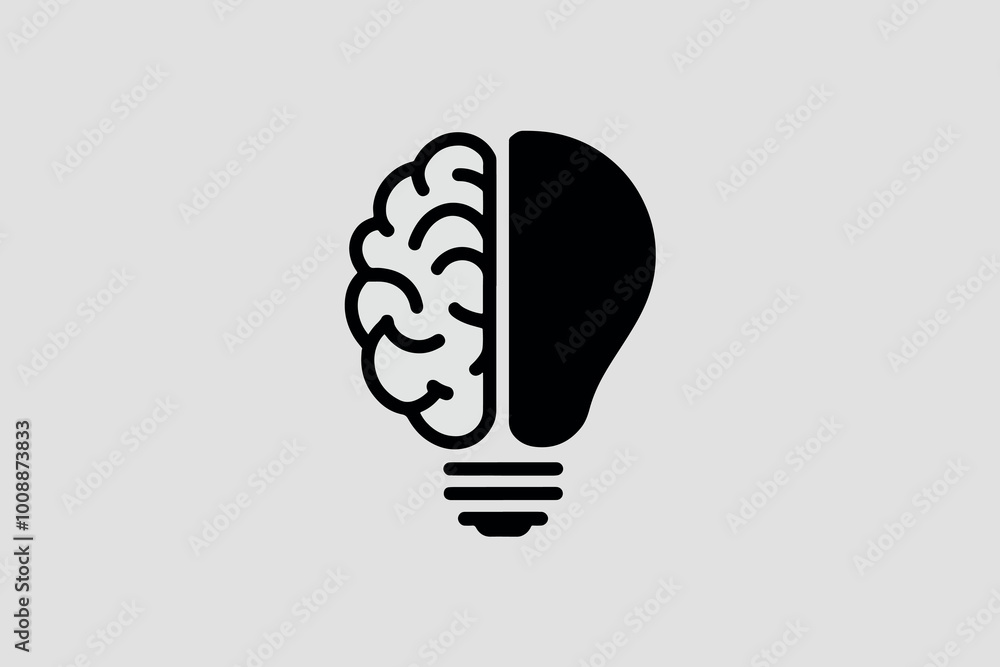 Brain and light bulb, concept of idea and creativity. Brain and light bulb, concept of idea and creativity.