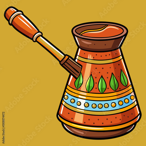 vector illustration of cezve coffee pot