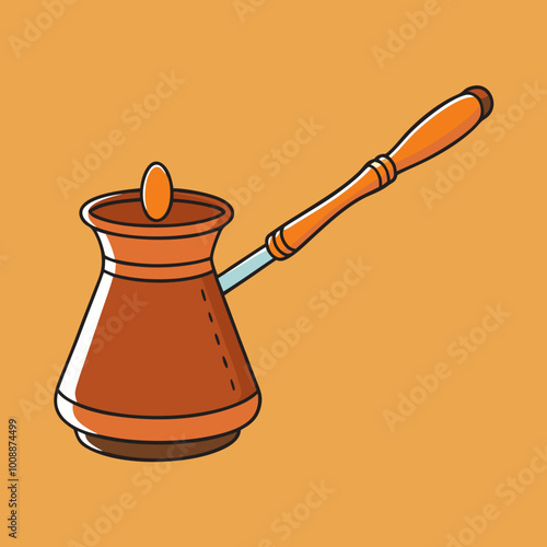 vector illustration of cezve coffee pot