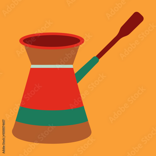 vector illustration of cezve coffee pot