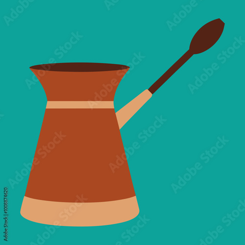 vector illustration of cezve coffee pot
