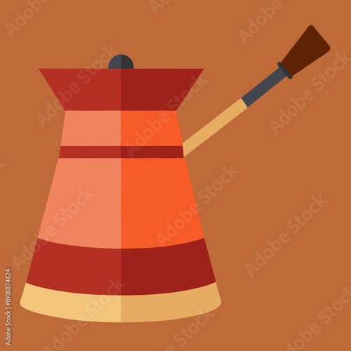 vector illustration of cezve coffee pot