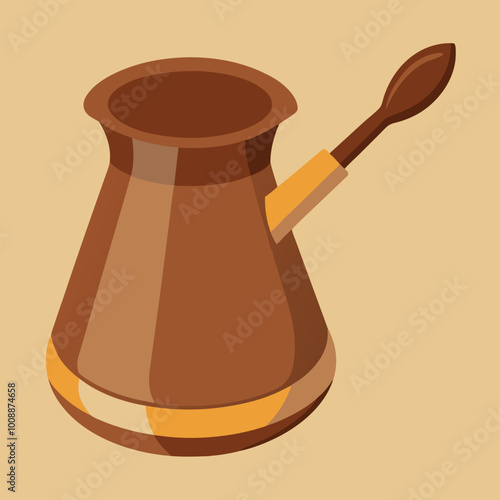 vector illustration of cezve coffee pot