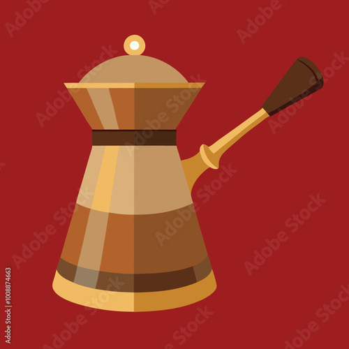 vector illustration of cezve coffee pot