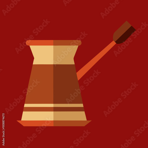 vector illustration of cezve coffee pot