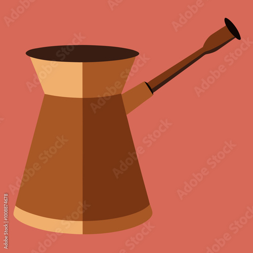 vector illustration of cezve coffee pot