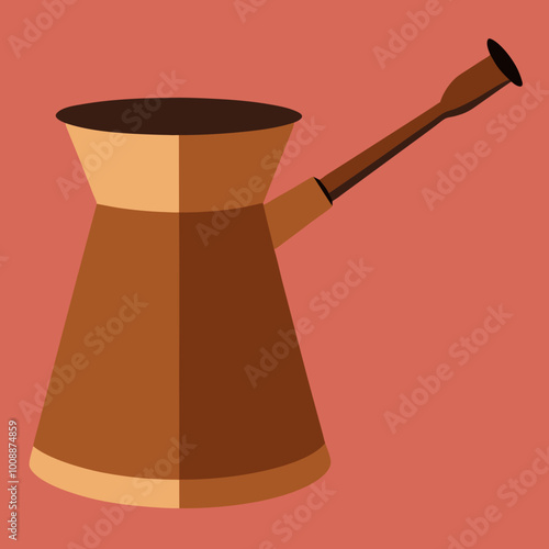 vector illustration of cezve coffee pot