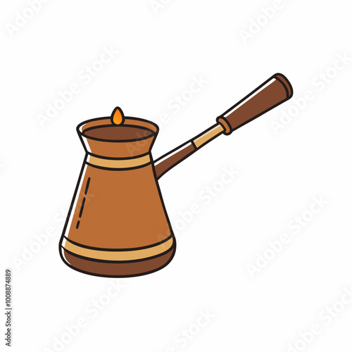 vector illustration of cezve coffee pot