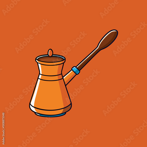 vector illustration of cezve coffee pot