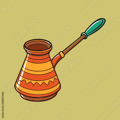 vector illustration of cezve coffee pot