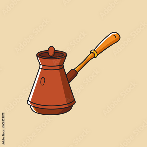 vector illustration of cezve coffee pot