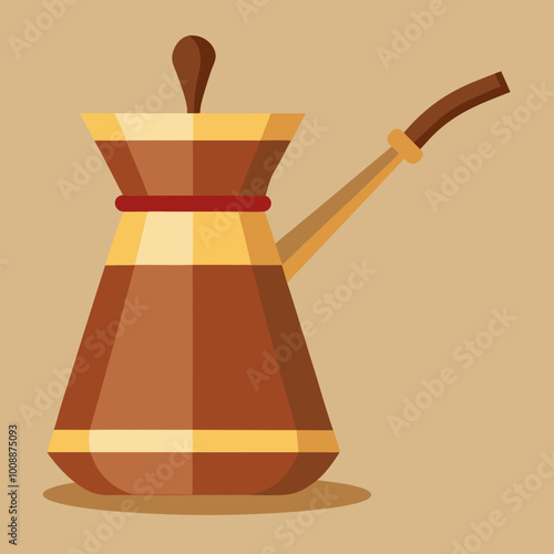 vector illustration of cezve coffee pot