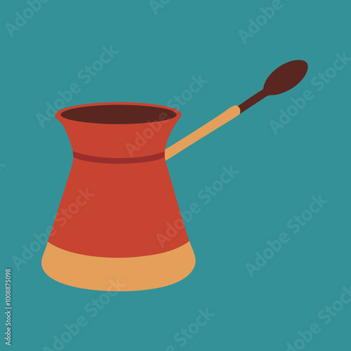 vector illustration of cezve coffee pot