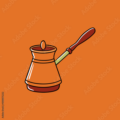 vector illustration of cezve coffee pot