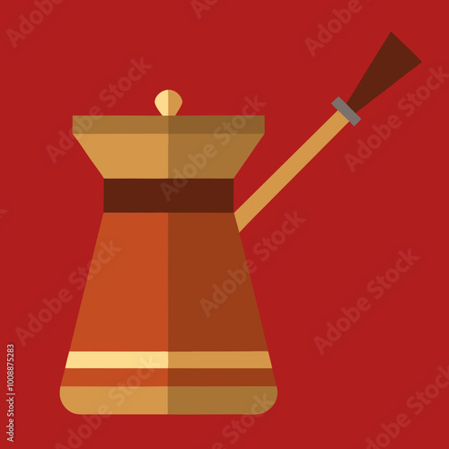 vector illustration of cezve coffee pot