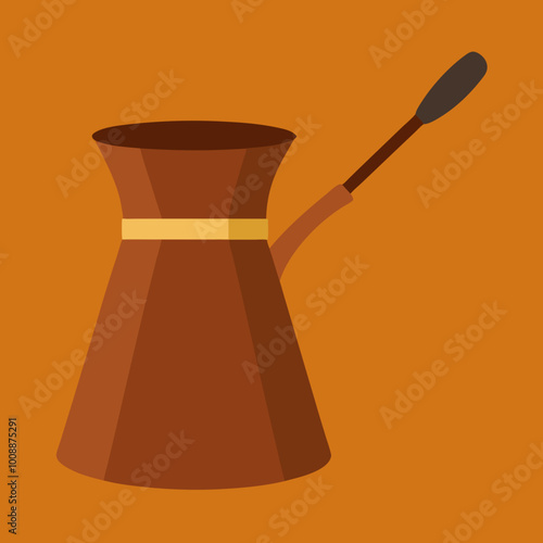 vector illustration of cezve coffee pot