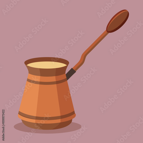 vector illustration of cezve coffee pot