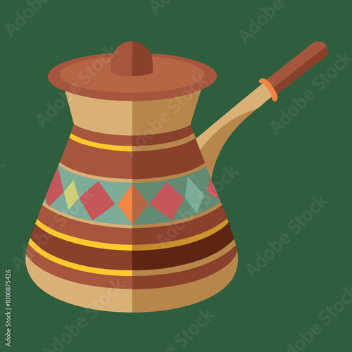vector illustration of cezve coffee pot