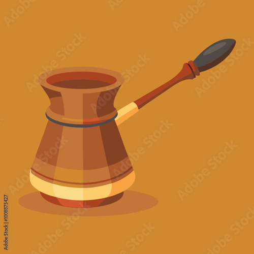 vector illustration of cezve coffee pot