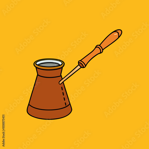 vector illustration of cezve coffee pot