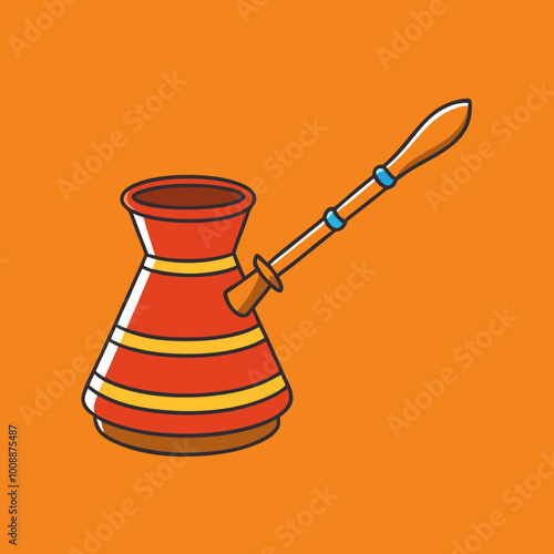 vector illustration of cezve coffee pot