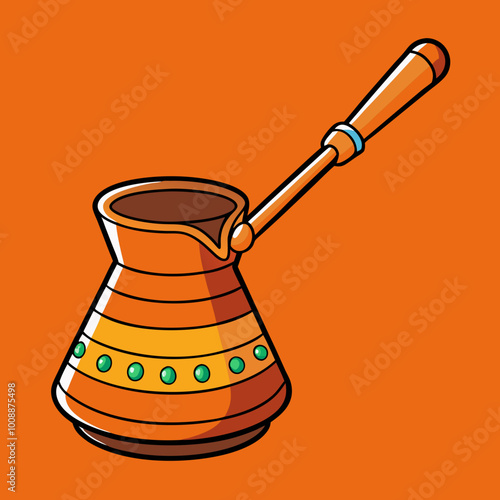 vector illustration of cezve coffee pot