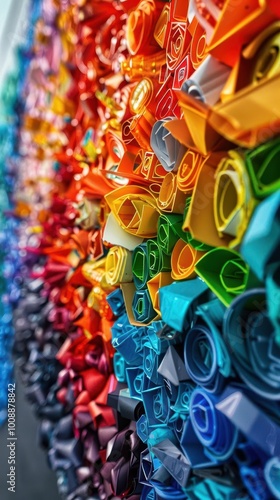 Recycled materials in an art project, creative and sustainable, Urban, Bright hues, Photograph, Ecofriendly art