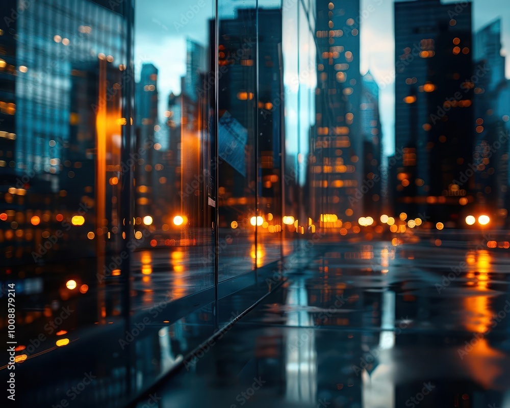 Reflection in glass with cityscape, dynamic and modern, Urban, Cool tones, Photograph, Urban mirror Reflection in glass with cityscape, dynamic and modern, Urban, Cool tones, Photograph, Urban mirror