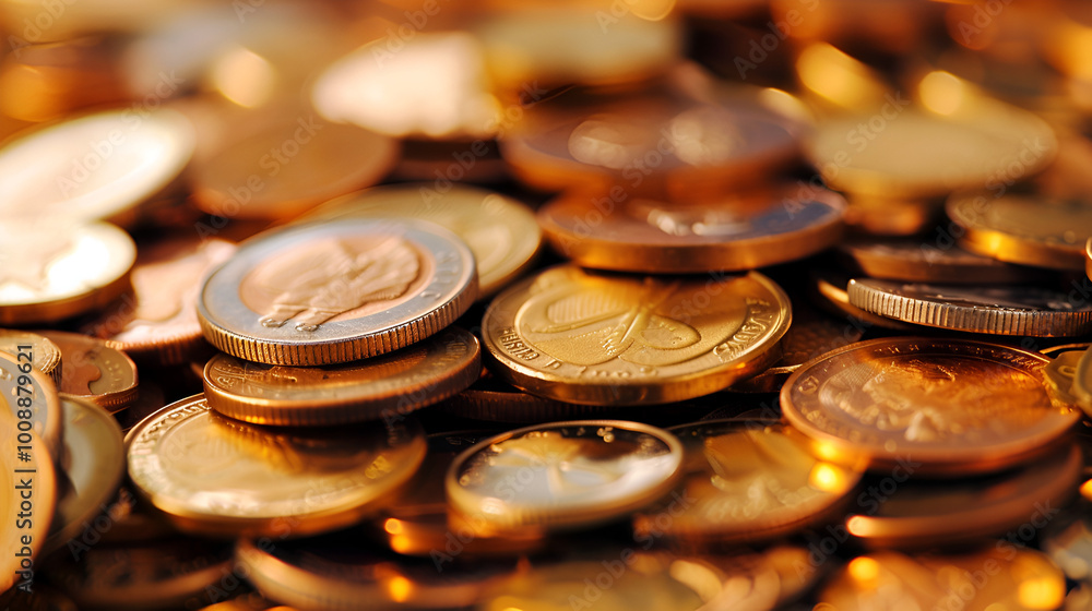 close up of a pile of coins close up of a pile of coins