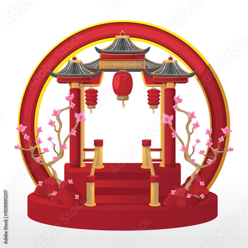 Chinese Gate Buildings Architectural Asian Vector