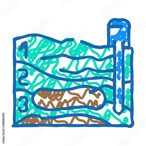 mining site plan doodle icon sketch vector. mining site plan sign. isolated symbol illustration