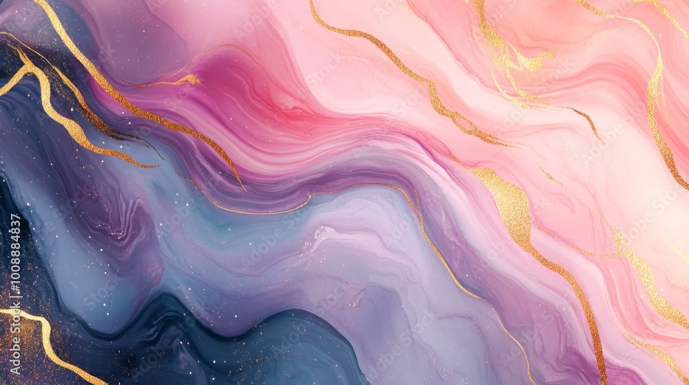 A swirling abstract blend of pink, purple, and blue with golden accents, creating a serene and elegant visual experience. A swirling abstract blend of pink, purple, and blue with golden accents, creating a serene and elegant visual experience.