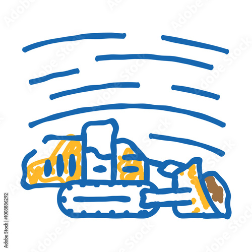 surface mining doodle icon sketch vector. surface mining sign. isolated symbol illustration