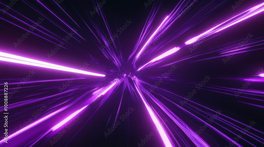 Abstract purple light rays background, a space-time tunnel effect, the speed of light. Abstract futuristic neon background. Abstract purple light rays background, a space-time tunnel effect, the speed of light. Abstract futuristic neon background.