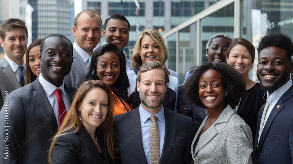 A group of diverse business professionals attending an international leadership program, focusing on leadership development for emerging global markets. A group of diverse business professionals attending an international leadership program, focusing on leadership development for emerging global markets.