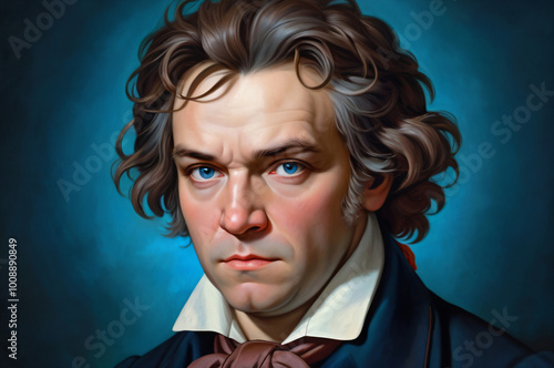 Beethoven’s portrait captures his musical genius. photo