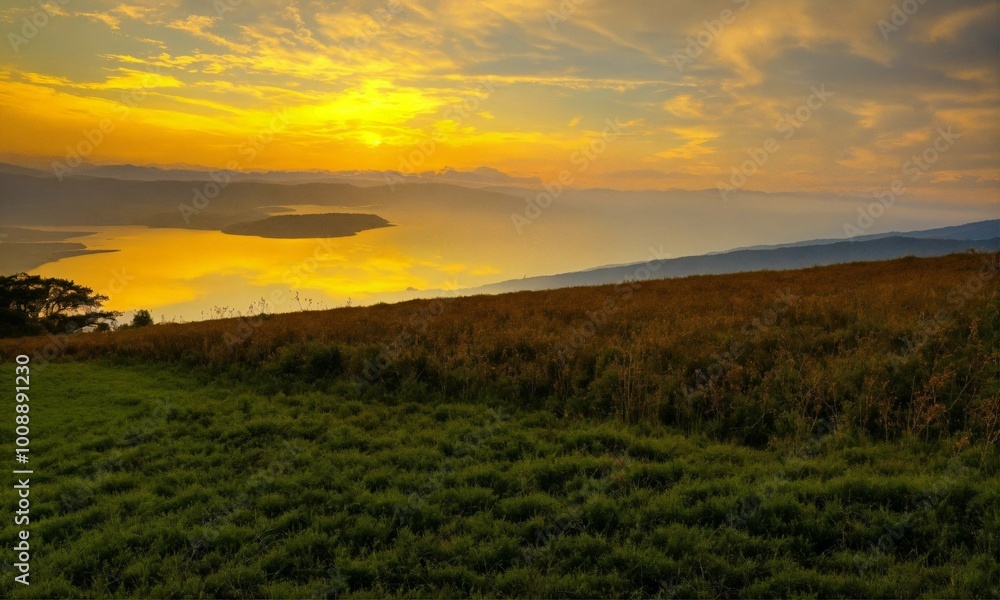 Beautiful landscape, trees and sun, AI generated nature photos Beautiful landscape, trees and sun, AI generated nature photos