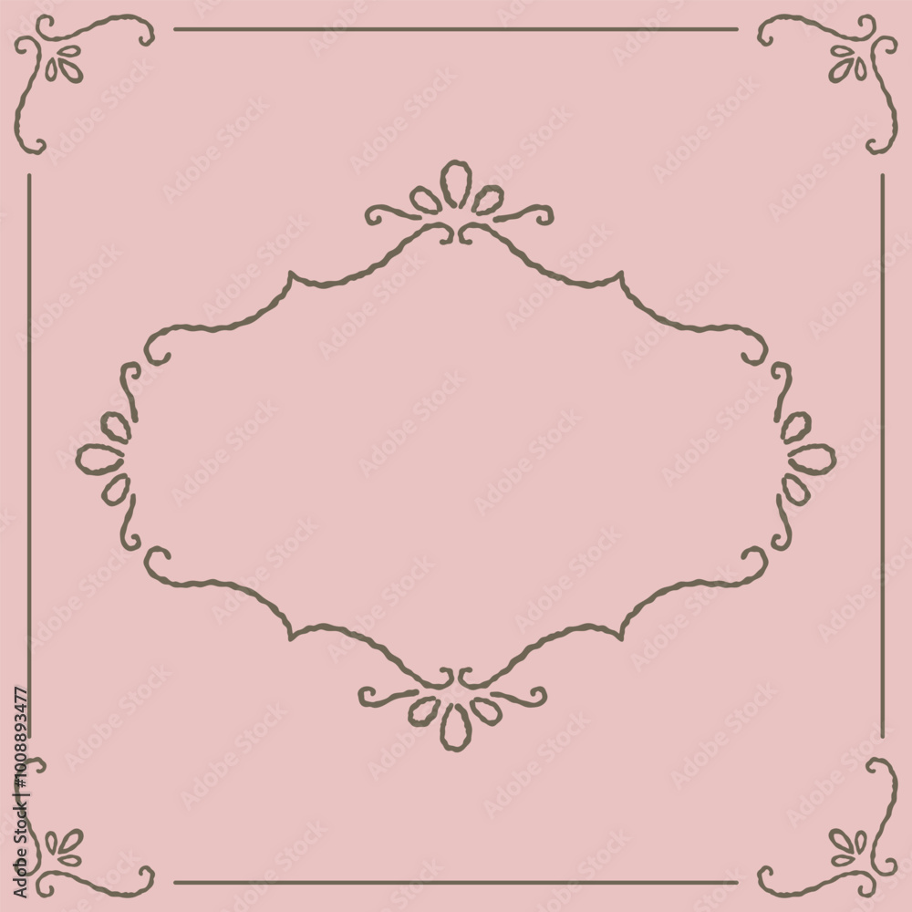 Series of romantic classical background frames in dusty pink mauve color variation